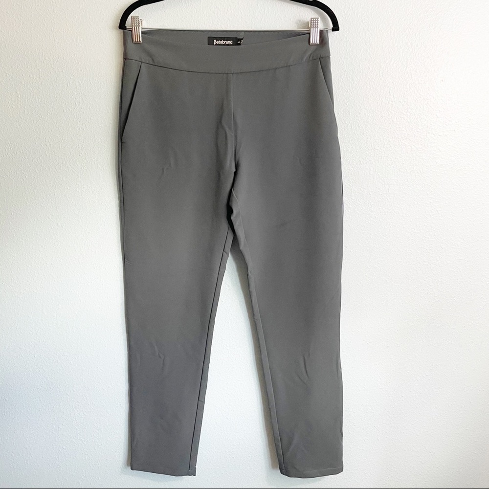 Betabrand Straight Leg Crop Dress Pants Gray Small